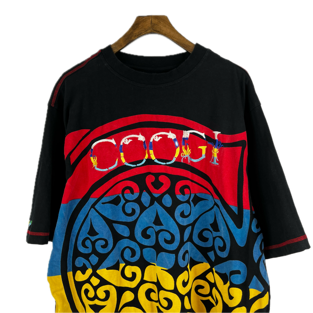 Coogi colorful Shirt Great Graphic Stitched Embroidered Australia Hip Hop Urban