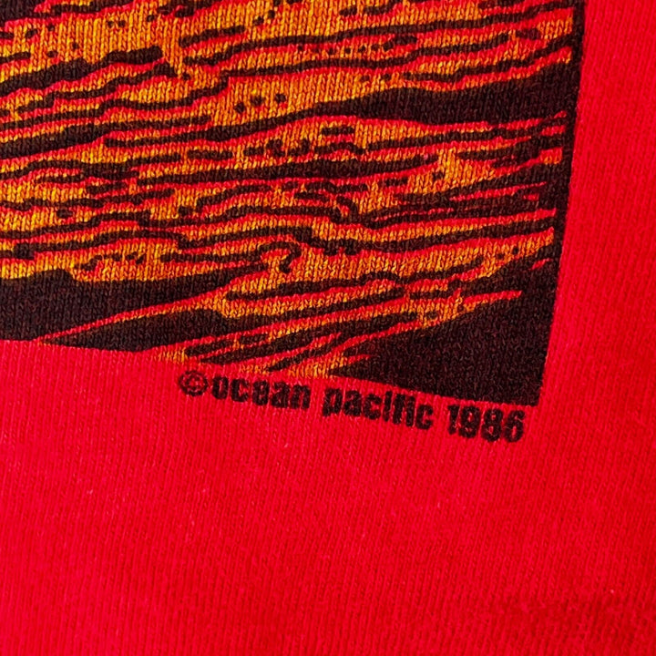 Vintage 1986 Ocean Pacific Surf T-shirt Red size M