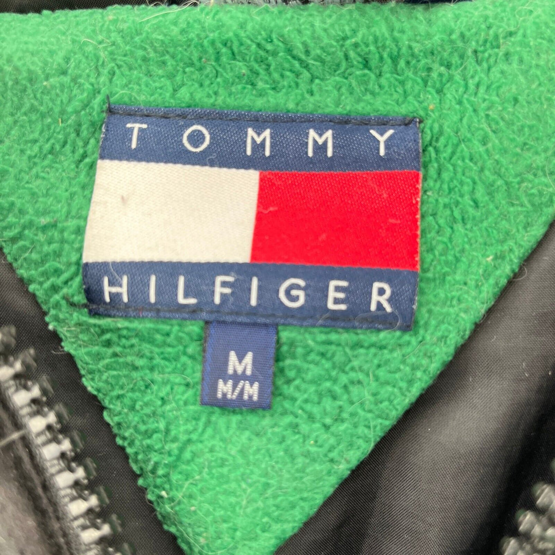 Vintage Tommy Hilfiger Green Quilted Full Zip Fleece Jacket Size M