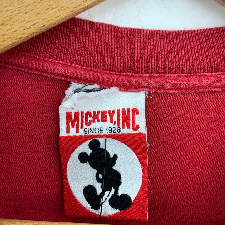Disney Mickey Mouse Magic Graphic Print Vintage Red T-shirt Size XL