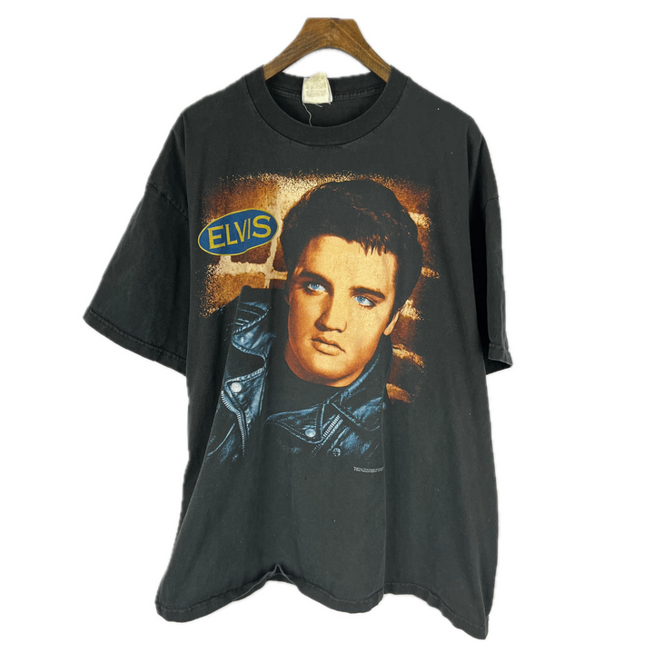 Vintage Elvis Presley Black Graphic Print T-Shirt Size L