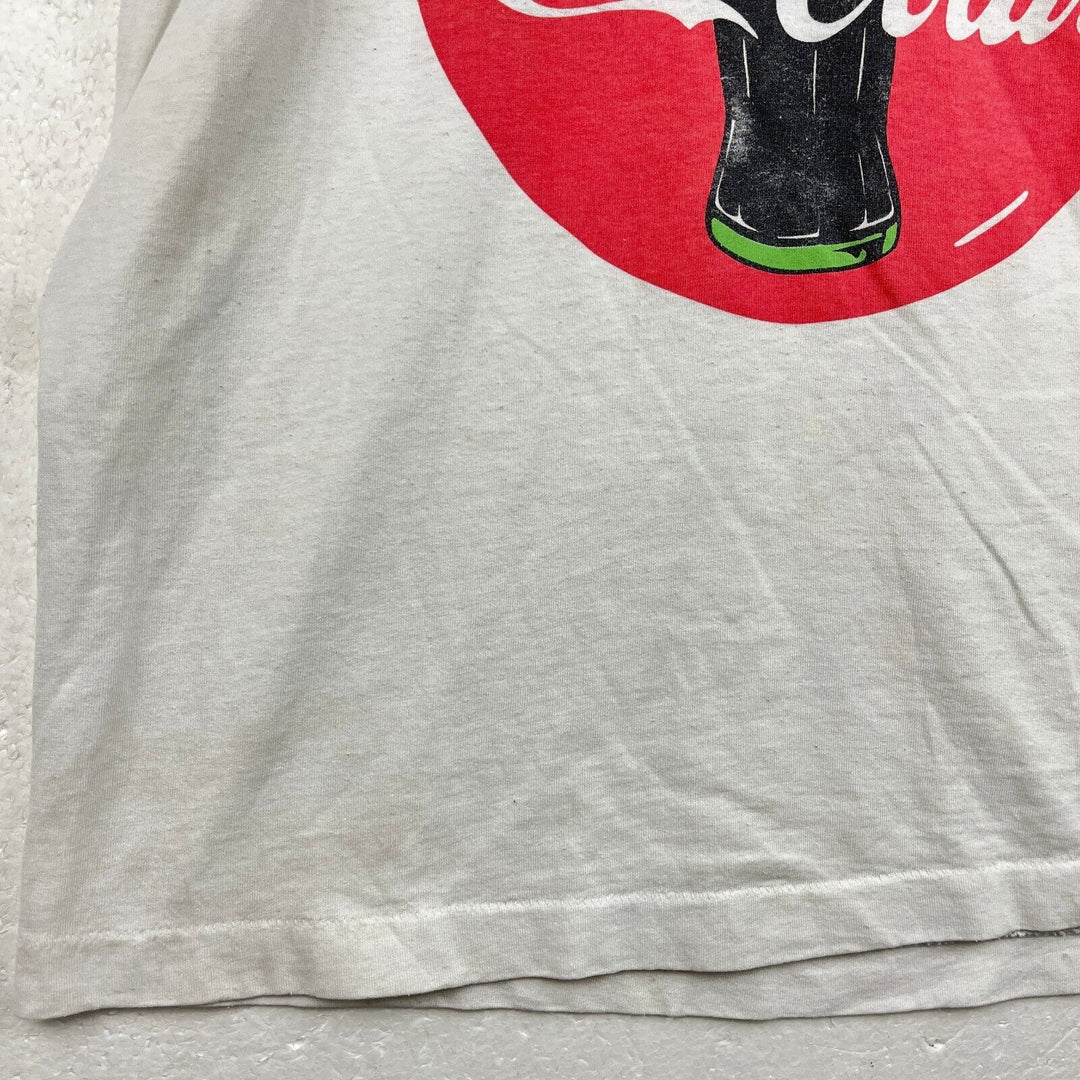 Vintage Coca Cola Always Graphic Print White T-shirt Size L Single Stitch