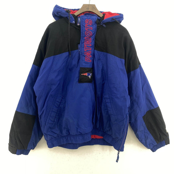 Reebok New England Patriots Insulated Blue Jacket NFL Size XL 1/4 Zip