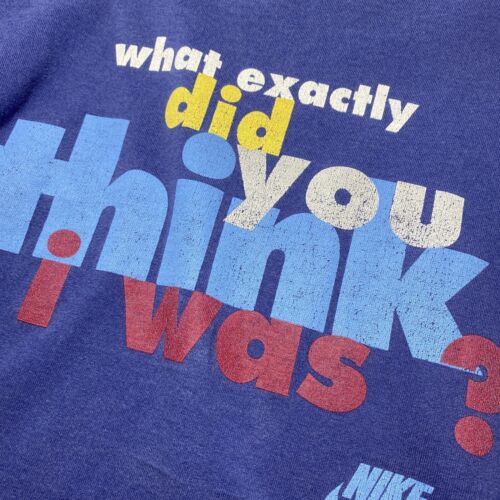 Vintage Nike You Throw Like A Girl Blue T-shirt Size XL Made In USA