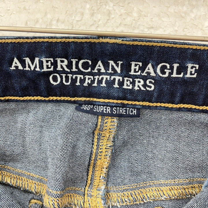 AMERICAN EAGLE Super Stretch Blue Dark Wash Jegging Jean Size 14