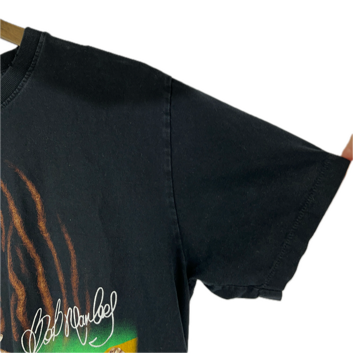 Bob Marley Black T-Shirt Printed Front And Back Size L