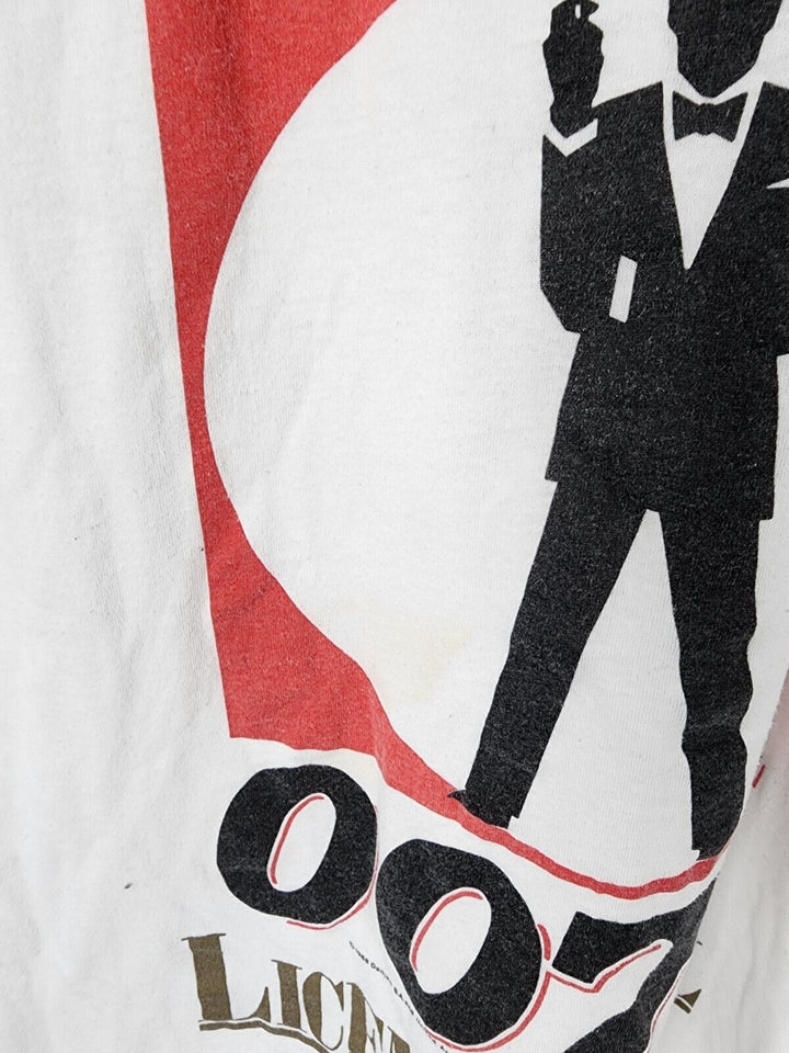 Vintage 1988 James Bond 007 License to Kill Movie Promo T-shirt White