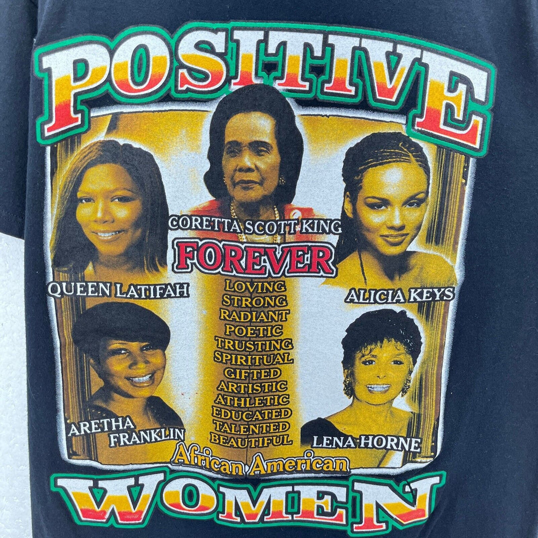 Vintage Women Of Greatness Rap Tee Style Black T-shirt Size L Alicia Keys