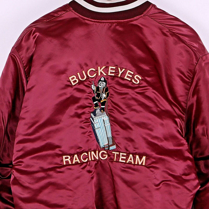 Formula Buckeyes Racing Team Vintage Satin Bomber Jacket Red Size L 90s
