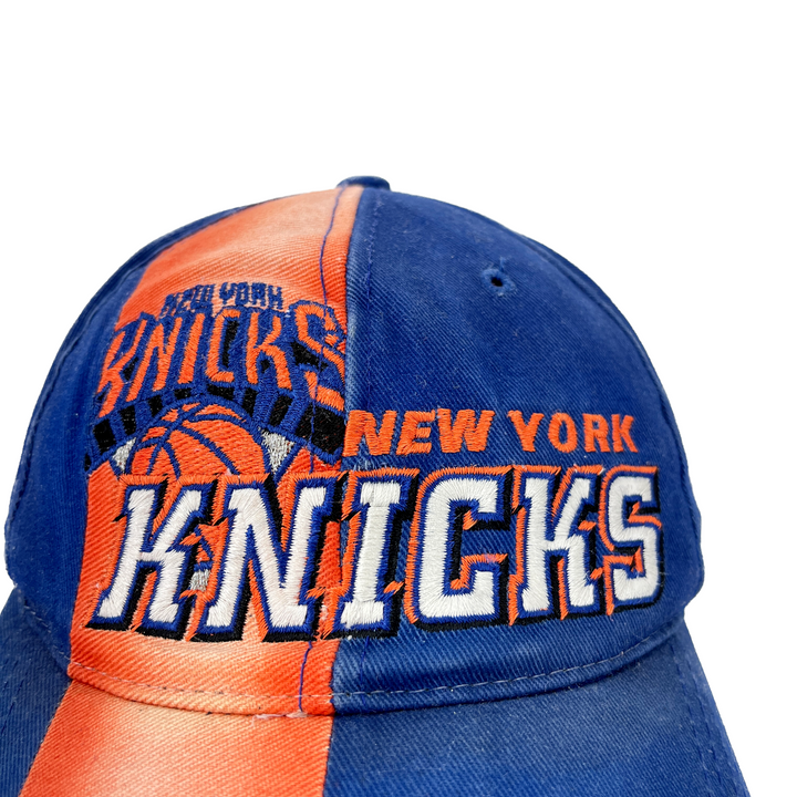 Vintage New York Knicks NBA-Basketball Embroidered Snapback Hat Blue Orange