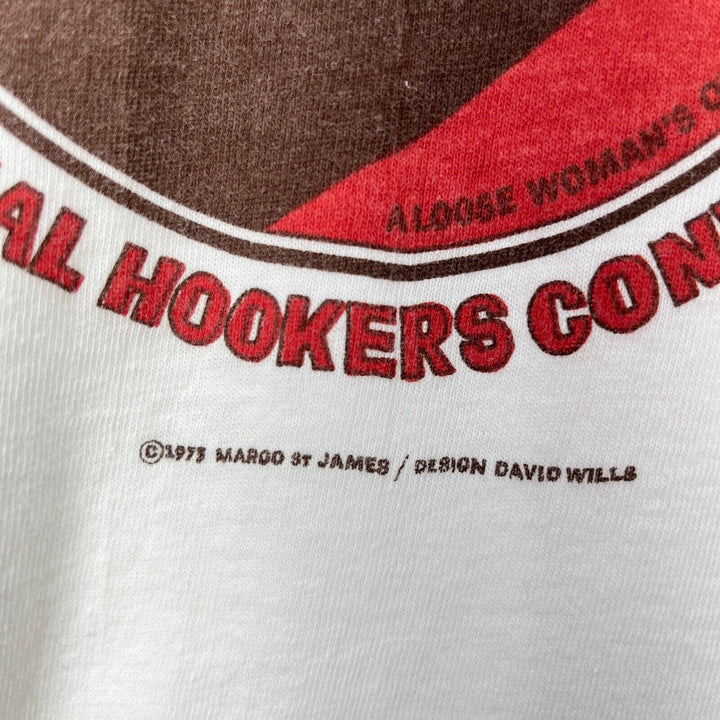 Vintage 1975 National Hookers Convention No More Jive In 75 T-shirt White XL