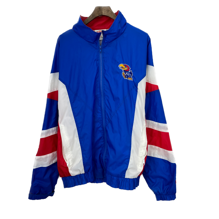 Nutmeg Vintage NCAA Royal Kansas Jayhawks Blue Full Zip Jacket Size XL