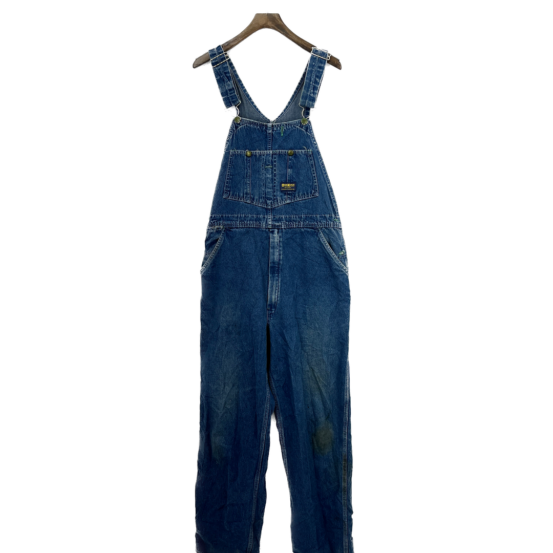 Vintage Oshkosh Romper Overalls Medium Wash Blue Denim Jeans Size 36 x 32