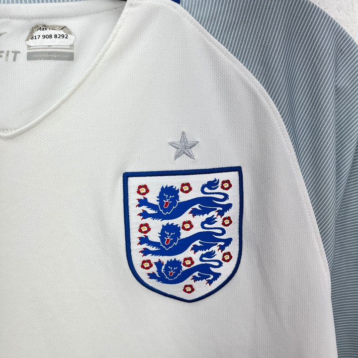 Vintage Nike England Home Soccer Football White Jersey Size M