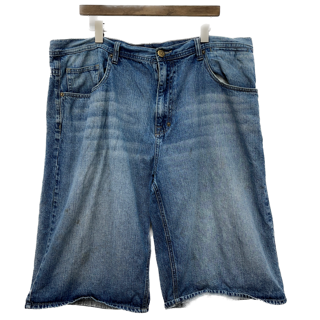 Vintage G Unit 50 Cent Rapper Medium Wash Blue Denim Shorts Size 40