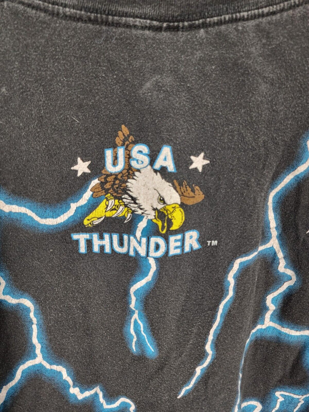 Vtg 90s Deadstock American Thunder T Shirt Native Wolf Eagle Chief Single Stitch