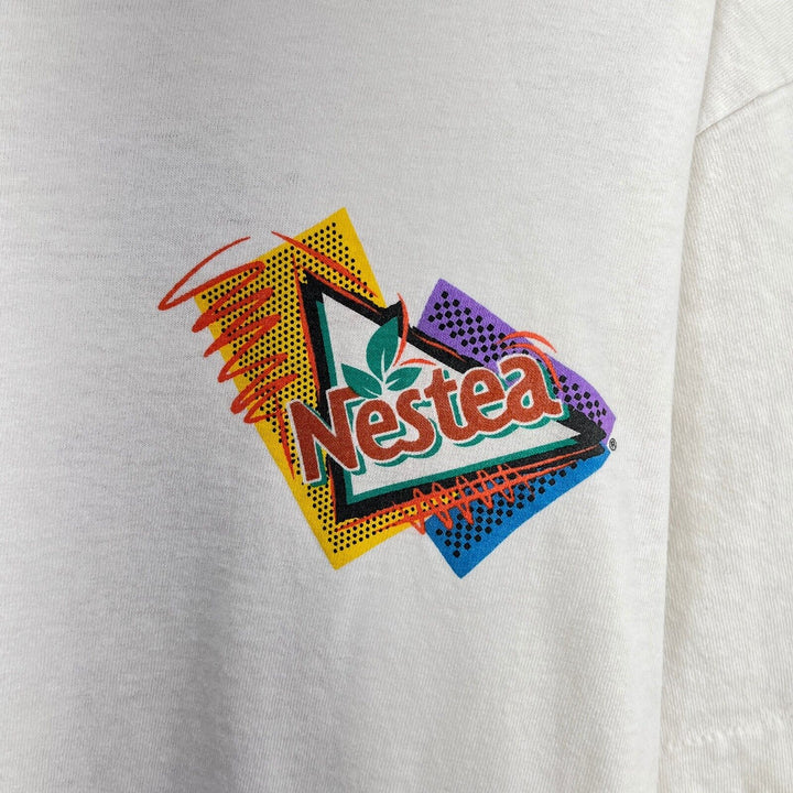 Vintage Nestea Taste The Plunge Ice Tea White T-shirt Size XL