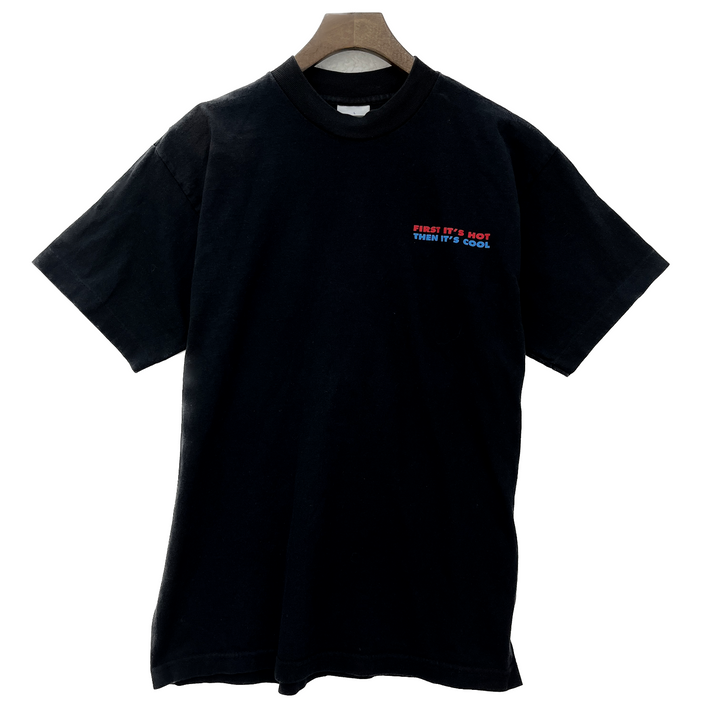 1995 Aftershock First It's Hot Then It's Cool Liqueur Vintage Shirt Size L Black