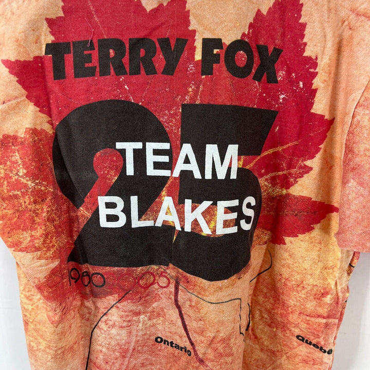 2005 Terry Fox All Over Graphic 25 Years Canadian Hero T Shirt AOP VTG Size S