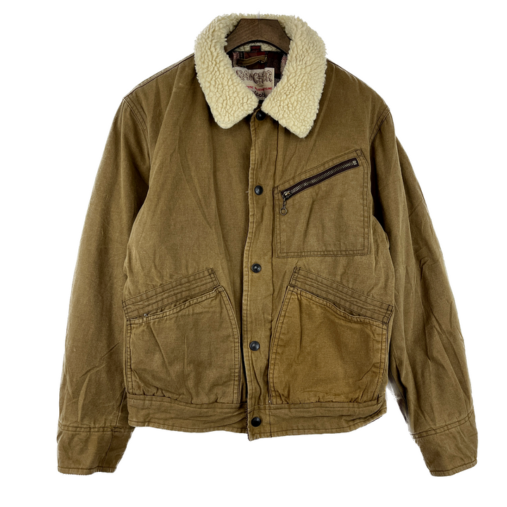 Vintage Schott Rancher Brown Sherpa Collar Full Zip Jacket Size S