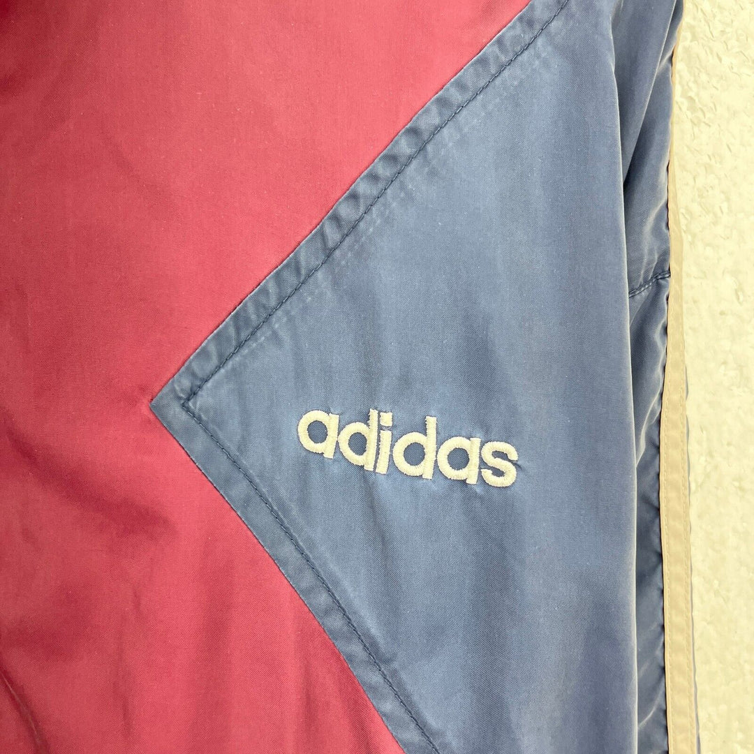 Vintage Adidas Full Zip Navy Blue Burgundy Light Jacket Size L