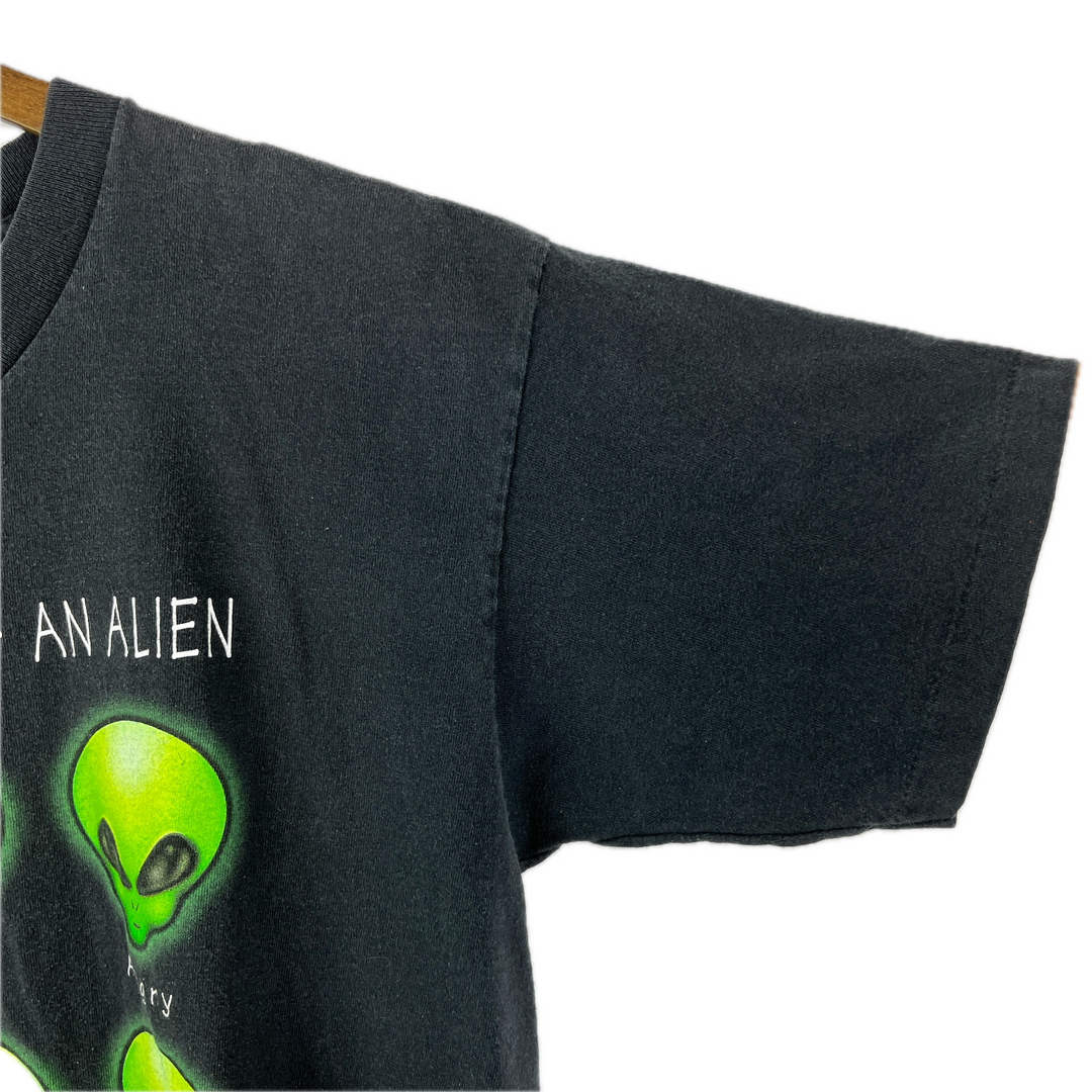 Vintage Aliens UFO T-Shirt L Black New 1996 Logotel Aliens