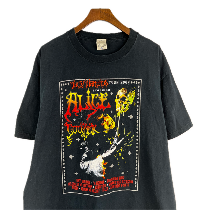 Alice Cooper Dirty Diamonds 2005 Double Sided Concert Tour T-Shirt Mens Size XL