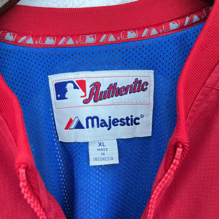 Vintage Philadelphia Phillies MLB Quarter Zip Red Pullover Jacket Size XL