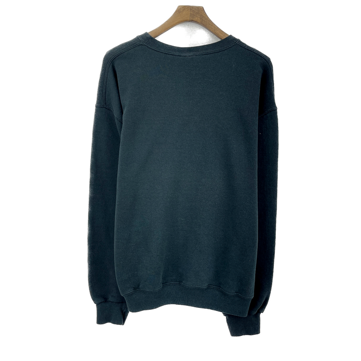 Vintage Russell Athletic Blank Black Pullover Crewneck Sweatshirt Size L