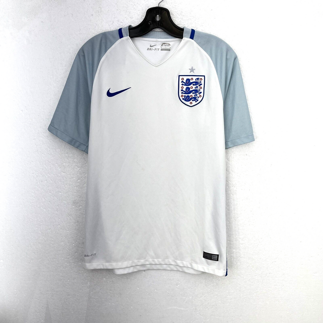 Vintage Nike England Home Soccer Football White Jersey Size M