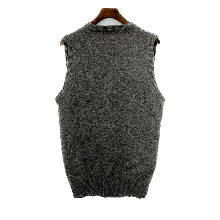 Vintage Yves Saint Laurent YSL Gray Wool V-Neck Sweater Size M