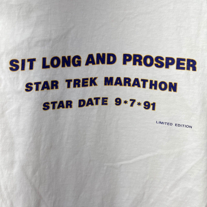 Vintage Star Trek 25 Anniversary Movie Marathon And Prosper White T-shirt L