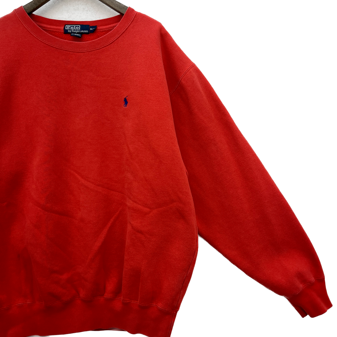 Vintage Polo Ralph Lauren Embroidered Chest Logo Red Sweatshirt Size M