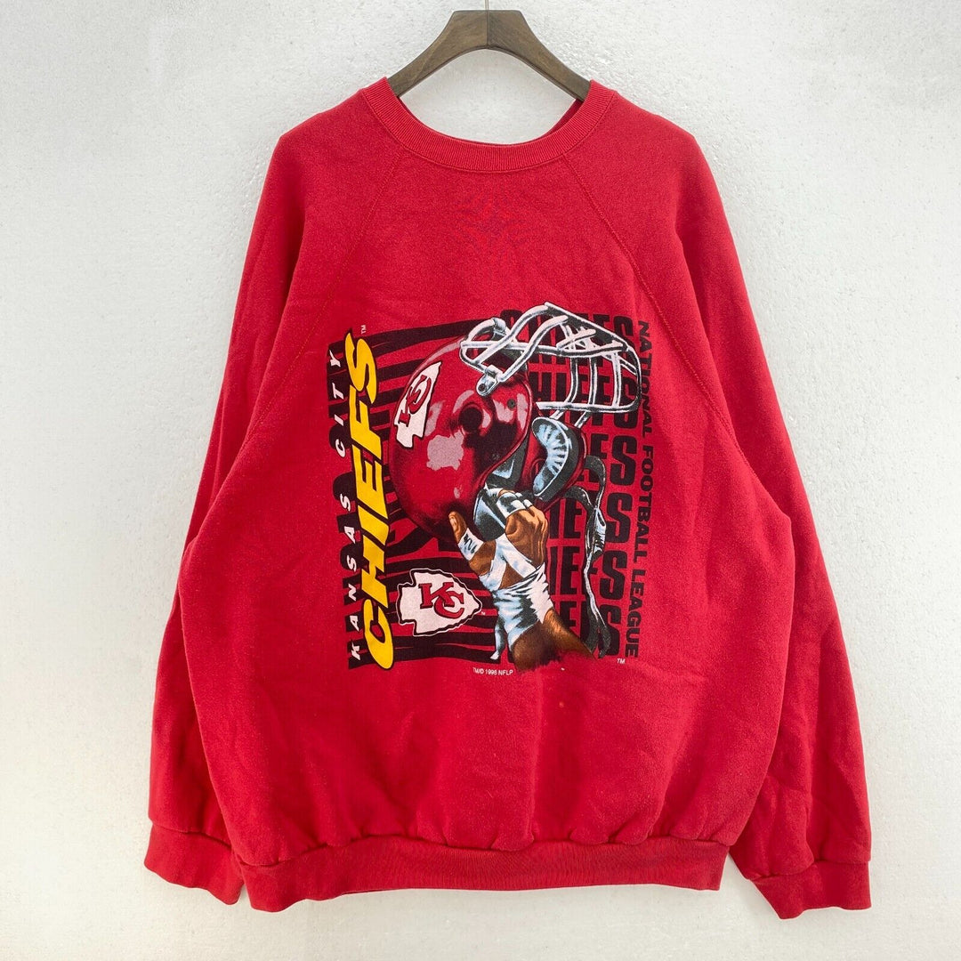 Vintage Kansas City Chiefs 1996 NFL Red Sweatshirt Size 3XL Crew Neck