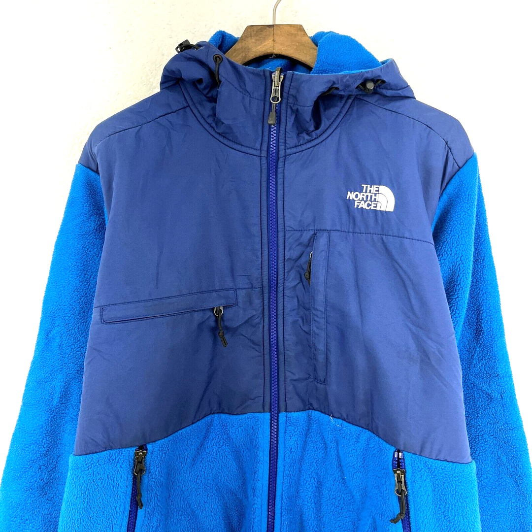 The North Face Denali Jacket Mens Size S Full-Zip Blue Fleece Sweater Hooded
