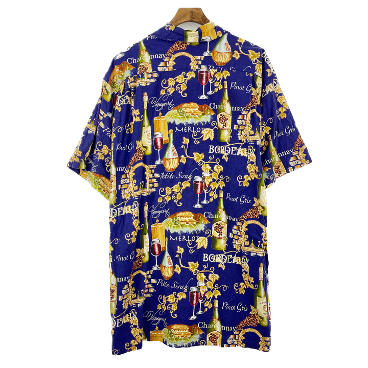 Vintage 1990s Hawaiian Beach Beer Alcohol All Collar Button Down Shirt Size XXL