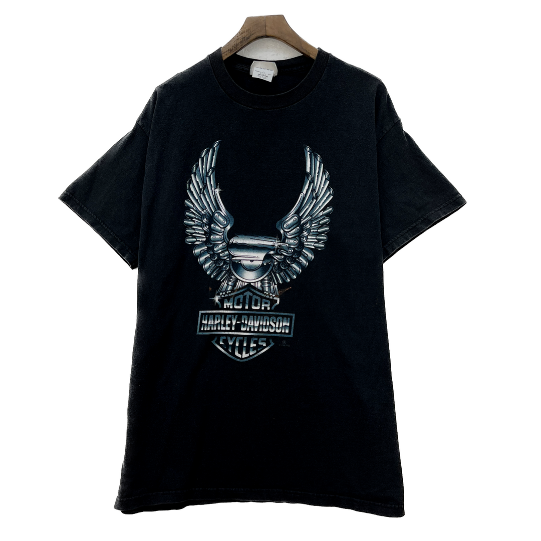 Vintage Harley Davidson Motorcycles 1996 Black T-shirt Size L