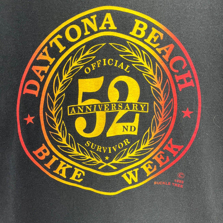 Vintage Daytona Beach Florida Black T-shirt Size L Single Stitch