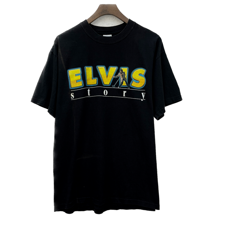 Elvis Presley The Legend Story Men T-shirt Black Cotton Size M