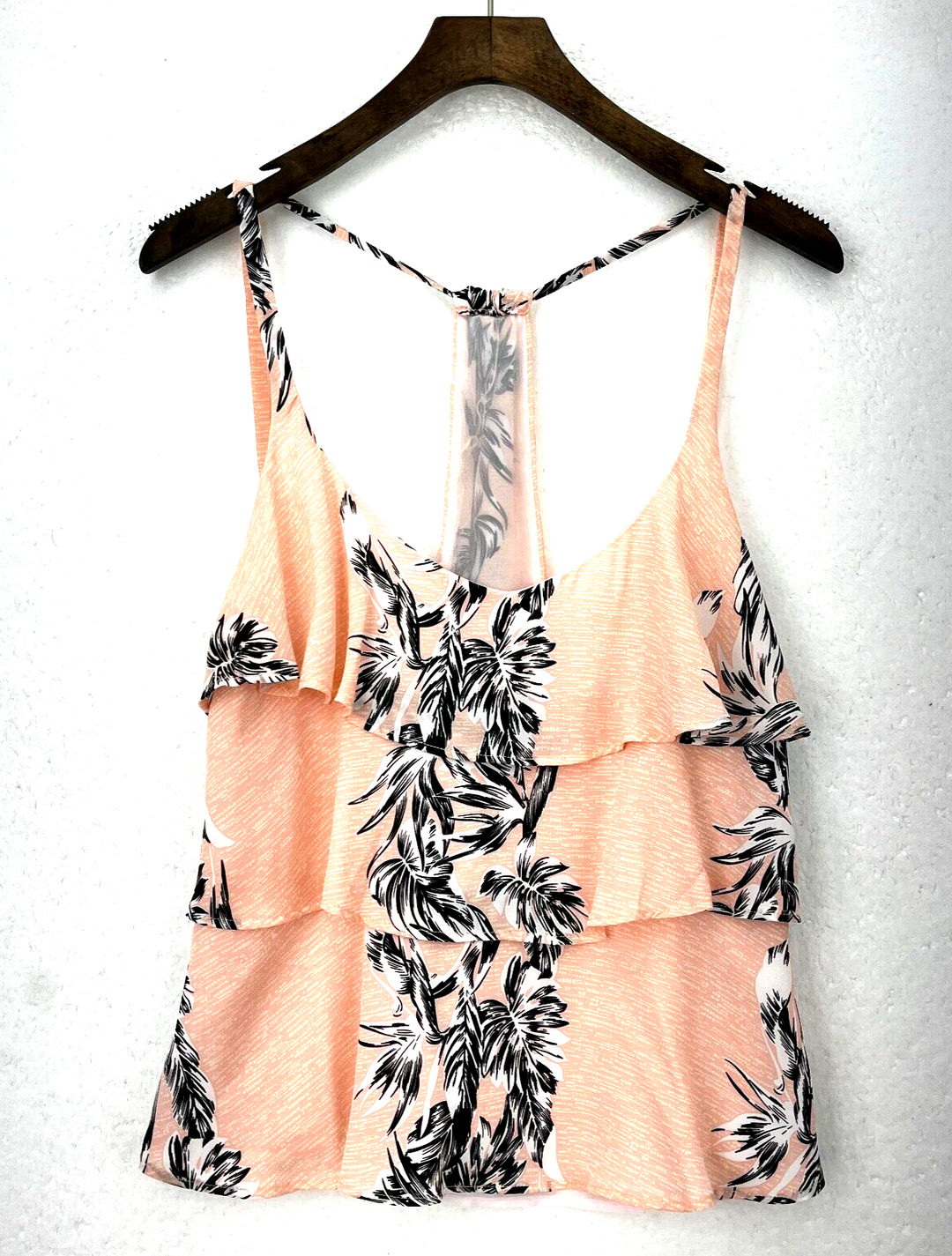ZARA Floral Frilled Top Pink Size XS