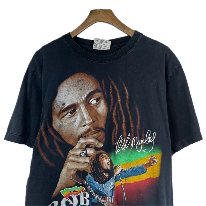 Bob Marley Black T-Shirt Printed Front And Back Size L