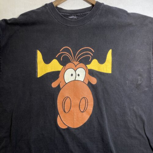 Vintage Bullwinkle Taco Bell Greeting Taco Lovers Black T-shirt Size XL