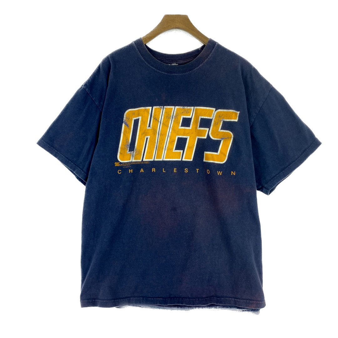 Slap Shot 2 Comedy Movie Charlestown Chiefs Navy Blue T-shirt Size M