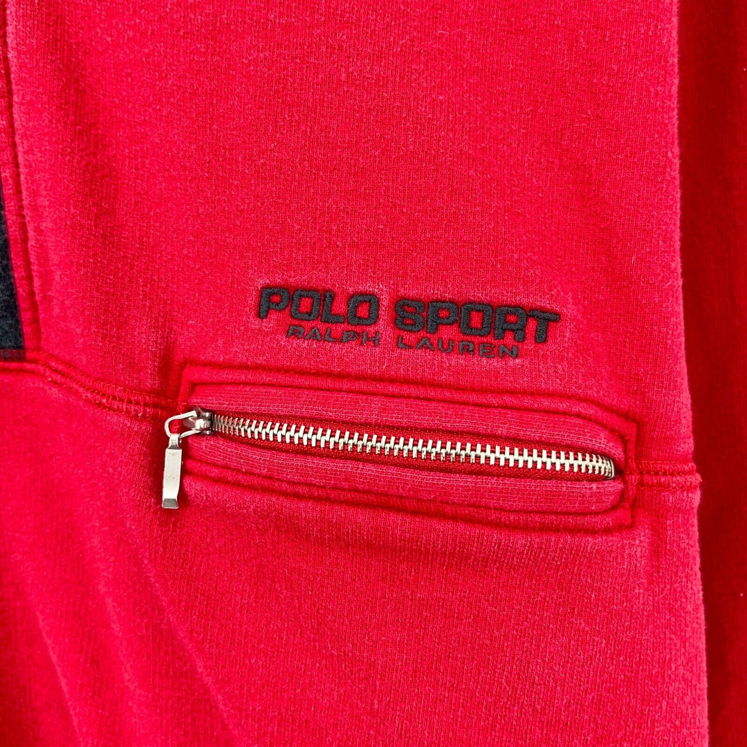 Vintage Polo Sport Ralph Lauren Red Quarter Zip Sweatshirt Size L