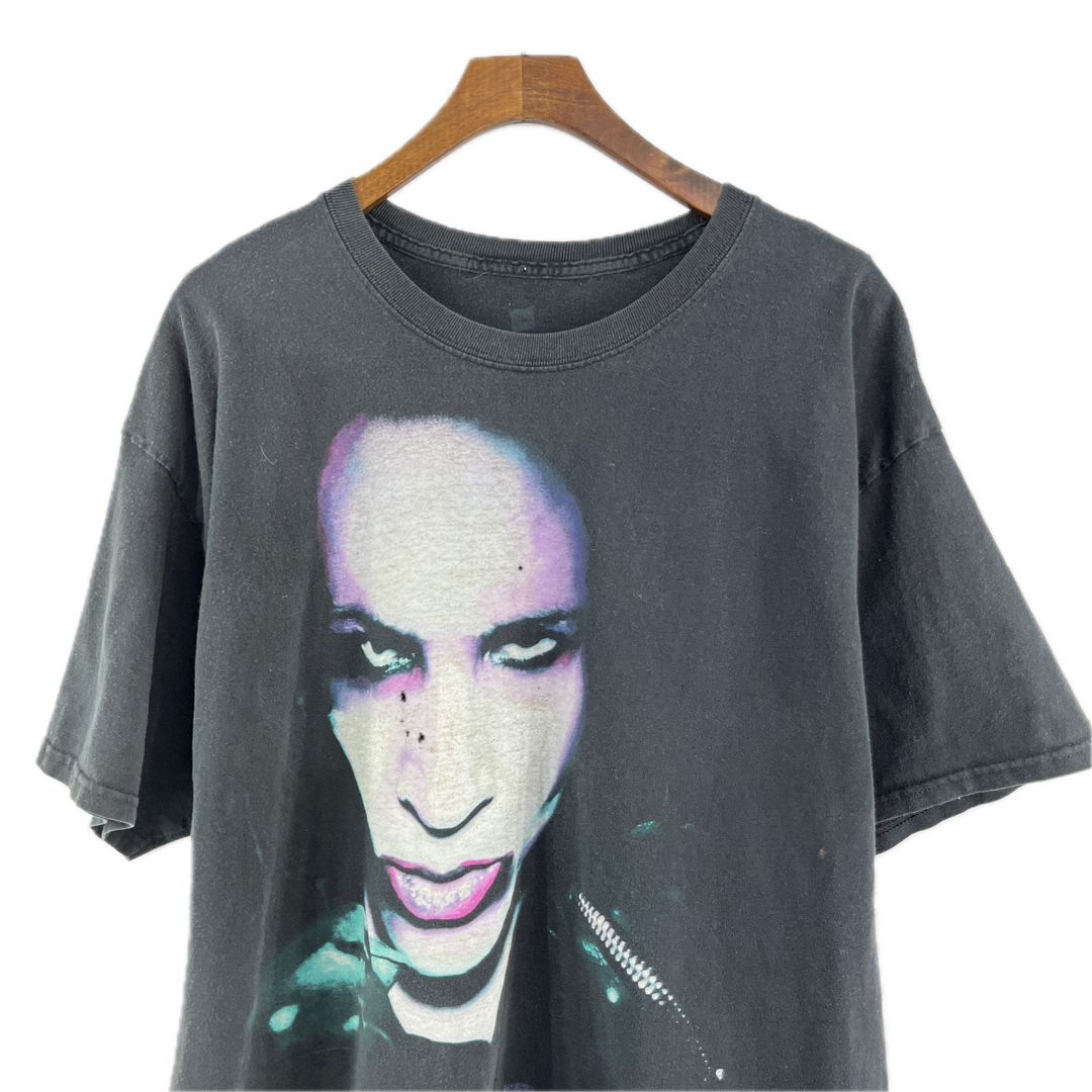 Vintage 90s Marilyn Manson Rock Band Graphic Printed T-shirt Size M Black