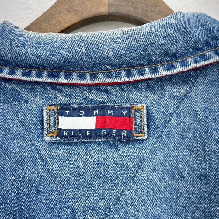 Vintage Tommy Hilfiger Medium Wash Blue Denim Jacket Size M Trucker