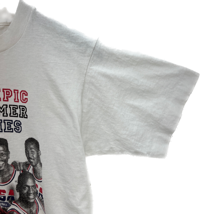 Vintage Olympic Summer Games Basketball White T-shirt Size XL Kids