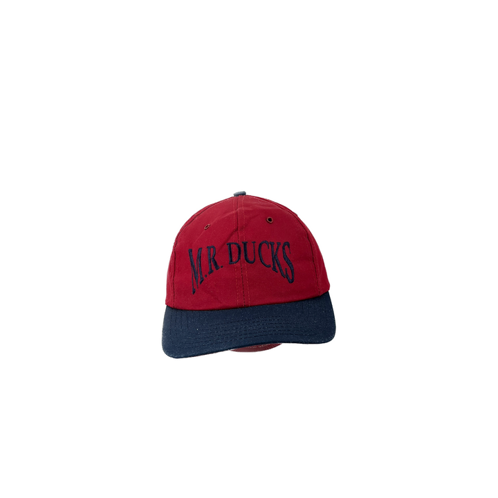 Vintage M.R. Ducks Embroidered Logo Snapback Hat Red