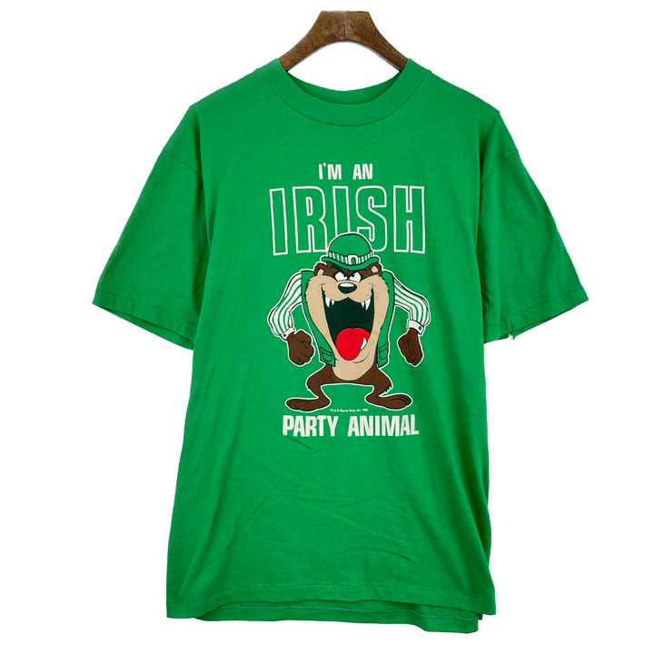 Vintage Tasmanian Irish Devil Looney Tunes T-Shirt 90s Green Size Medium USA