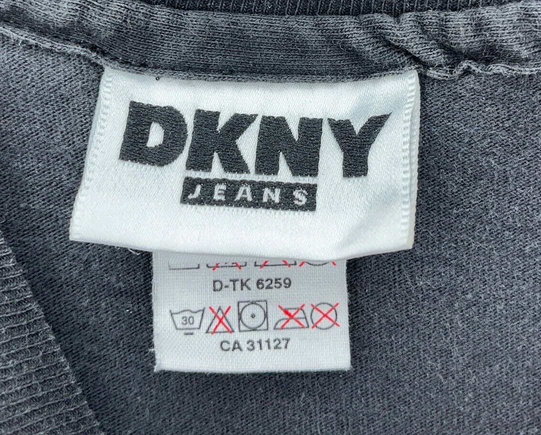 DKNY Jeans Big Graphic Spellout Black T-shirt Size